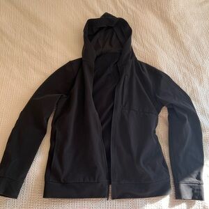 Lulu lemon black zip up light jacket with hood. Size XL